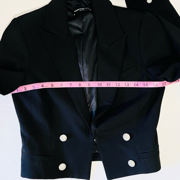 Generation Love Olivia double breasted crop blazer size 3 black - Picture 8 of 15